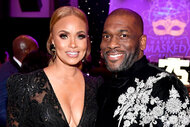 Gizelle Bryant and Jamal H. Bryant at a black tie gala event in Atlanta Georgia.