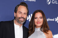 Seth Marks and Meredith Marks on the red carpet for the 34th GLAAD Media Awards