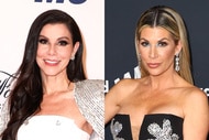 Split of Heather Dubrow wearing a white dress and Alexis Bellino wearing a black dress.