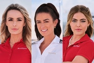 Split of Aesha Scott, Elena Dubaich, Bri Muller in their yachting uniform