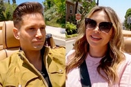 Split of Josh Flagg and Carly Steel driving to a house showing