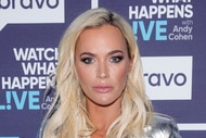 Teddi Mellencamp in front of a step and repeat at the Watch What Happens Live clubhouse in New York City.