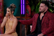 Scheana Shay cries as Brock Davies comforts her on Vanderpump Rules Season 11 Reunion.