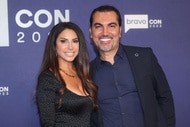 Jennifer Aydin and Bill Aydin walk the red carpet of BravoCon 2023.