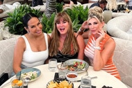 Joe De La Rosa, Jeana Kough, and Alexis Bellino out at dinner together