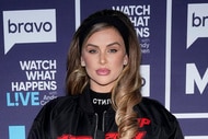 Lala Kent in front of the Watch What Happens Live step and repeat .