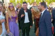 Matt Altman, Tracy Tutor, Josh Flagg, Heather Altman, and Josh Altman laughing together.