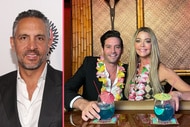 Split of Mauricio Umansky at a Homeless not Toothless event and Josh Flagg with Denise Richards at a tiki bar