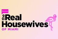 The Real Housewives of Miami Logo in front of a pastel yellow and pink background