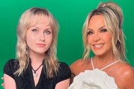 Tamra Judge and Sophia Barney sitting together in front of a green screen.