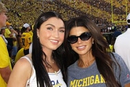 Teresa Giudice and Gabriella Giudice smiling together at a Michigan football game.