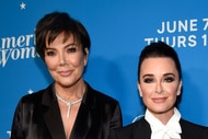 Kris Jenner standing next to Kyle Richards on the red carpet for the "American Woman" premiere party