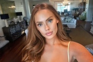 Kathryn Dennis takes a selfie in her living room