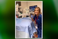 Salley Carson in scrubs during a surgery in a hospital