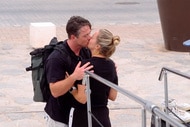 Daisy Kelliher and Keith Allen kissing on the dock in Below Deck Sailing Yacht Season 5, Episode 16.