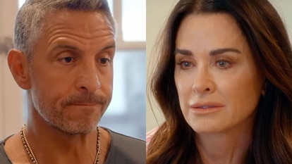 Split of Kyle Richards and Mauricio Umansky having a tense conversation