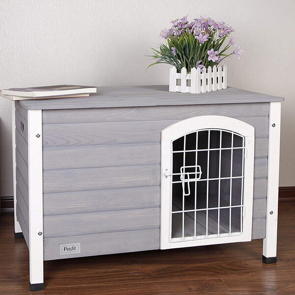 Damien double wide 2024 small credenza pet crate