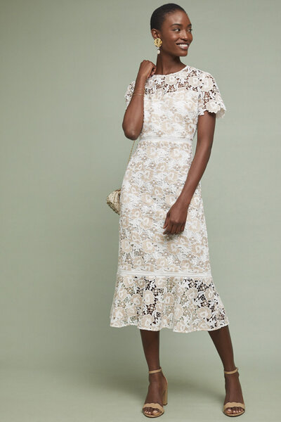 White lace rehearsal sale dinner dress