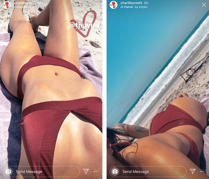 Charli Burnett Shows Fit Body in Merlot Bikini TJ Swim The