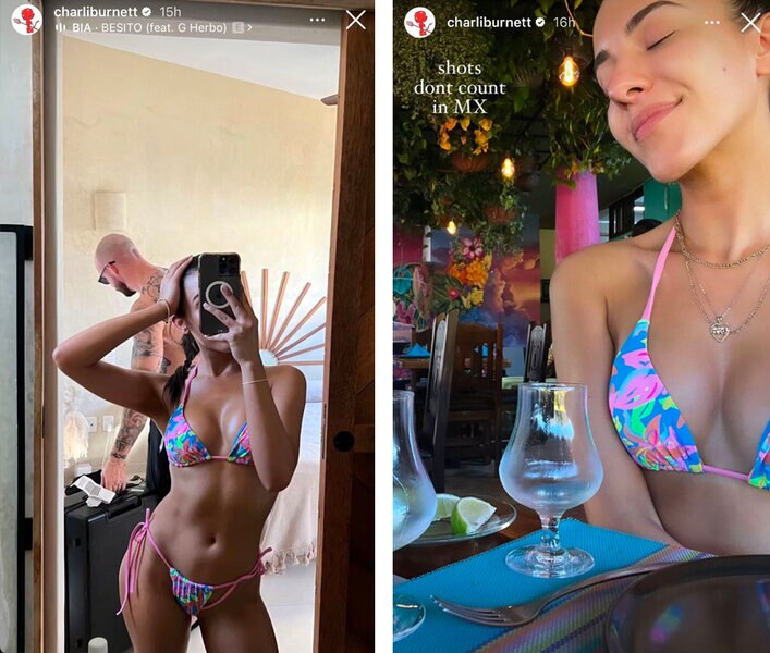 Charli Burnett Wears Neon String Bikini on Vacation in Mexico