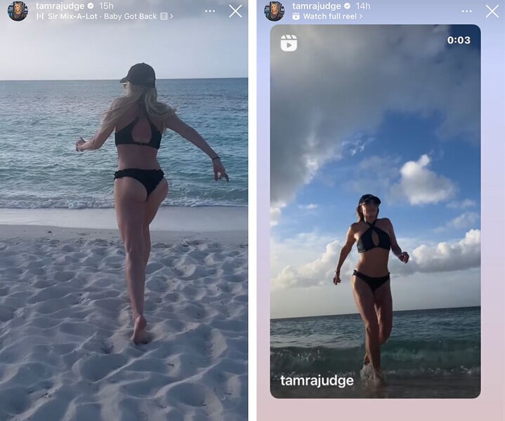 Tamra Judge Wears a Black Bikini in Turks and Caicos Video The