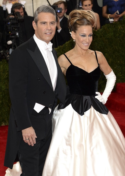 Andy Cohen and Sarah Jessica Parker in formalwear at the 2014 Met Gala.