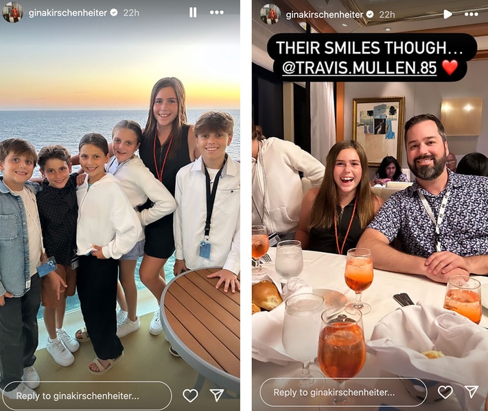 A series of images of Gina Kirschenheiter and boyfriend, Travis Mullen, posted to her Instagram Story.