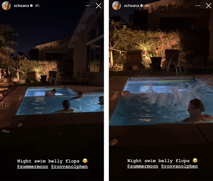 Scheana Shay posts people swimming at night on her Instagram story.
