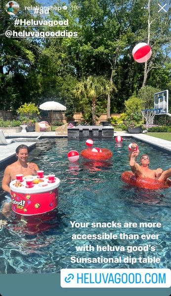 Craig Connover and Shep Rose in Craig Conover's pool