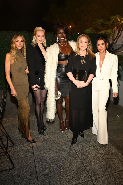 Dorit Kemsley, Erika Jayne, Bozoma Saint John, Kathy Hilton, and Kyle Richards at the RHOBH Star Sutton Stracke's Fashion Show