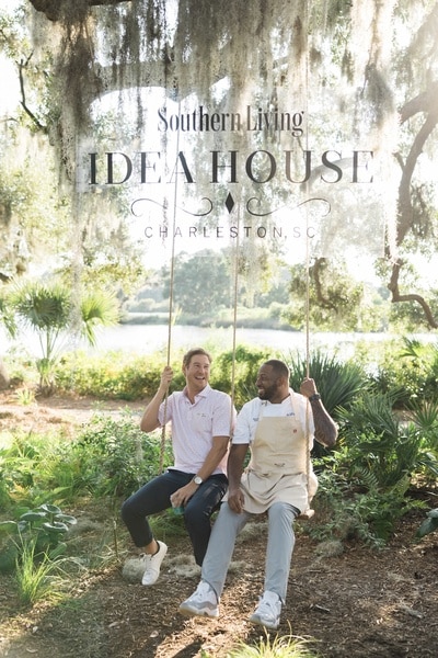 Austen Kroll of Southern Charm sits on a swing with a friend.