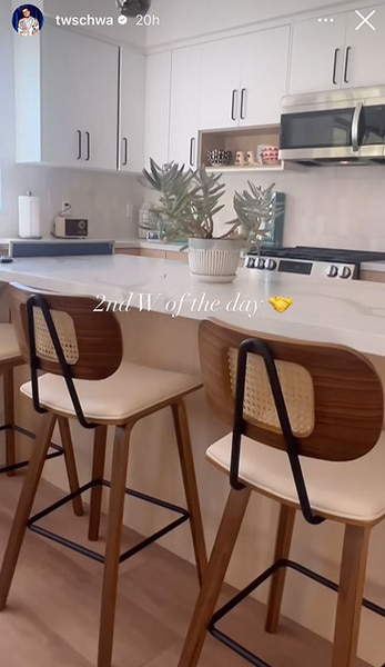 Tom Schwartz's home bar chairs in his kitchen.