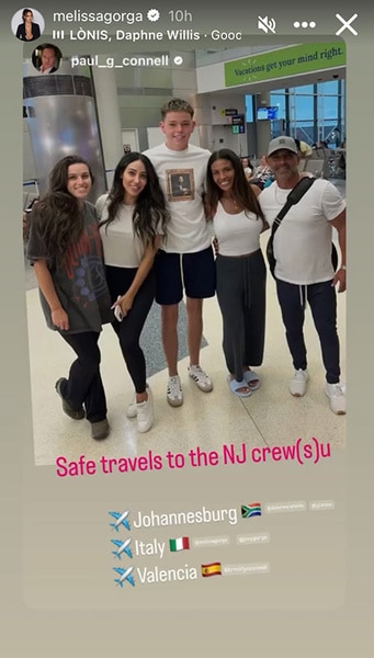 Dolores Catania and Melissa Gorga's family members pose for a photo.