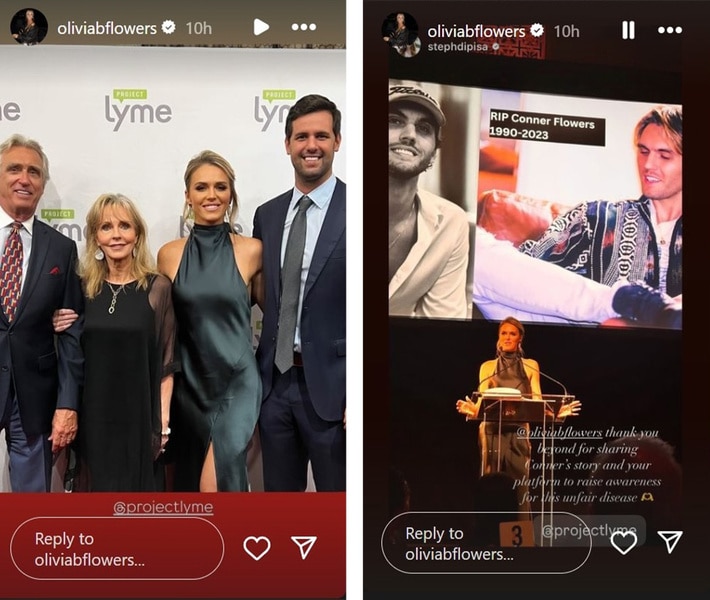 Olivia Flowers of Southern Charm honors her late brother at a Project Lyme gala on her Instagram story.