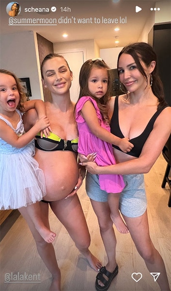 Scheana Shay, Summer Moon Davies, Lala Kent, and Ocean Kent Emmett, hanging out.