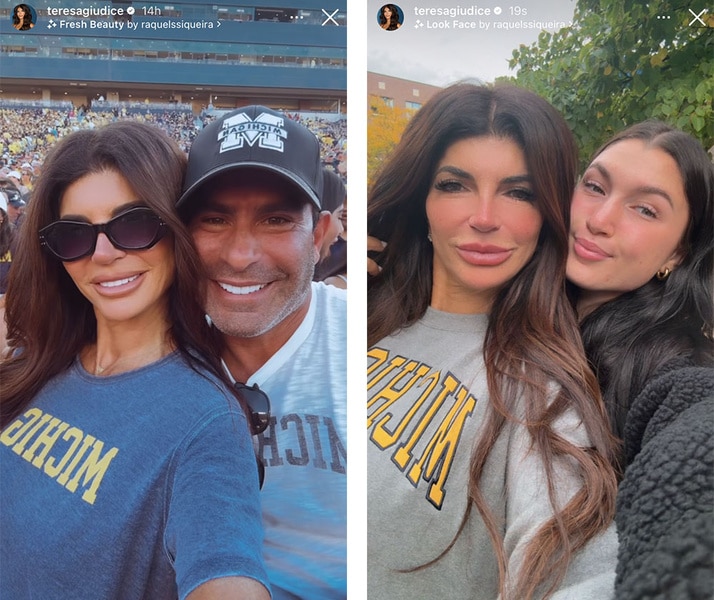 A split of Teresa Giudice, Gabriella Giudice, and Louie Ruelas.