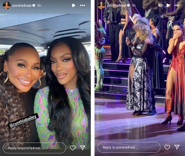 A split of Porsha Williams and Cynthia Bailey supporting Phaedra Parks.