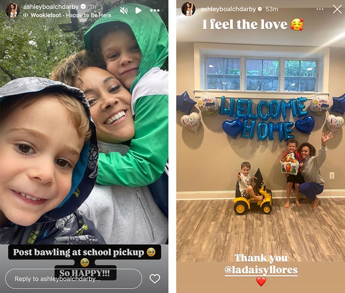 A series of Ashley Darby and her sons throughout the day.