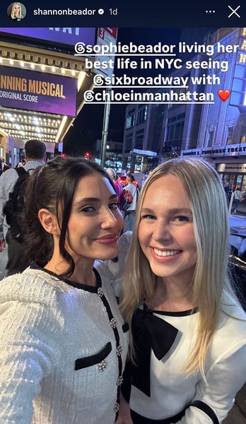 Sophie Beador posing with a friend at a Broadway show.