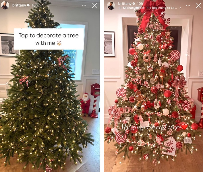 Brittany Cartwright's Christmas tree being decorated.