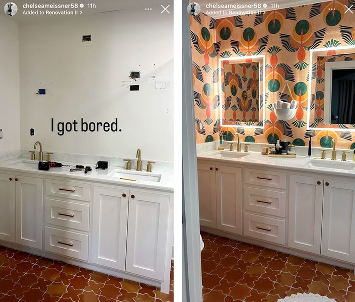 a series of Chelsea Meissner's bathroom renovation