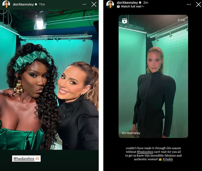 A series of Dorit Kemsley and Bozoma Saint John at the RHOBH after show.