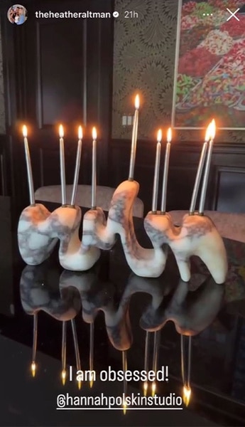 Heather Altman of Million Dollar Listing Los Angeles posts her candle holder.