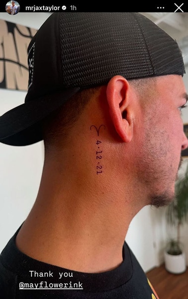 Jax Taylor's new tattoo behind his ear.