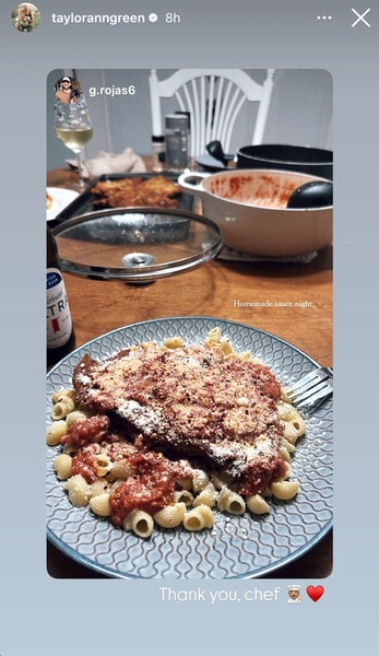 A plate of food on a dining table.