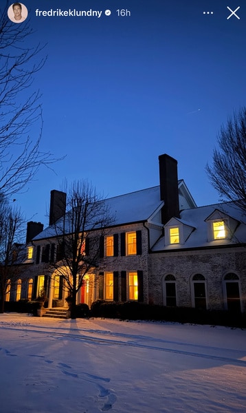 Fredrick Eklund shares an outside view of his house in Connecticut on Christmas