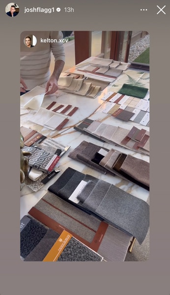 A general view of fabrics on a table