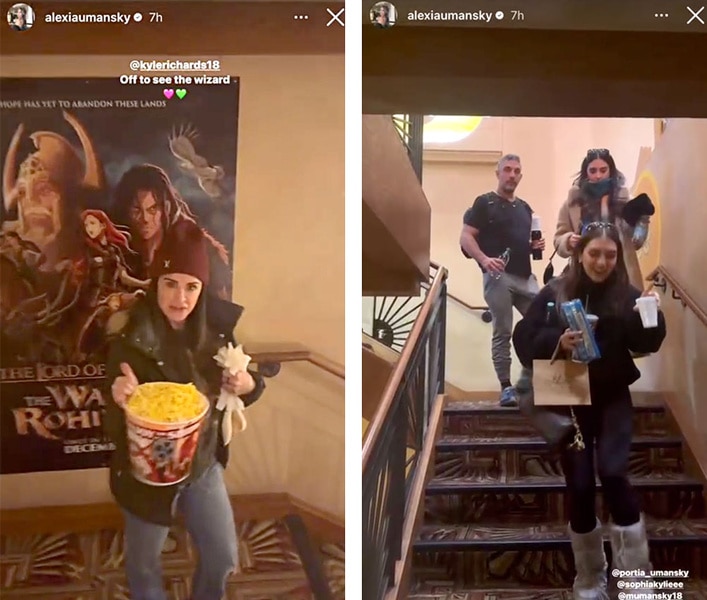 Kyle Richards with her daughters and Mauricio Umansky at the movies.