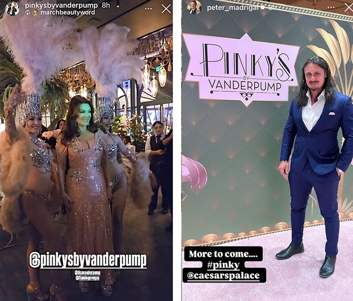 A series of Lisa Vanderpump and Peter Madrigal at Pinky's Restaurant