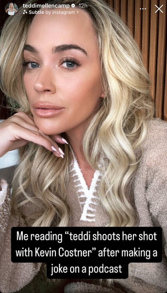 Teddi Mellencamp wearing a sweater with a fresh face of makeup